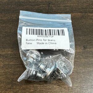 No Sew, Zinc Alloy Silver Button Pins - Reusable